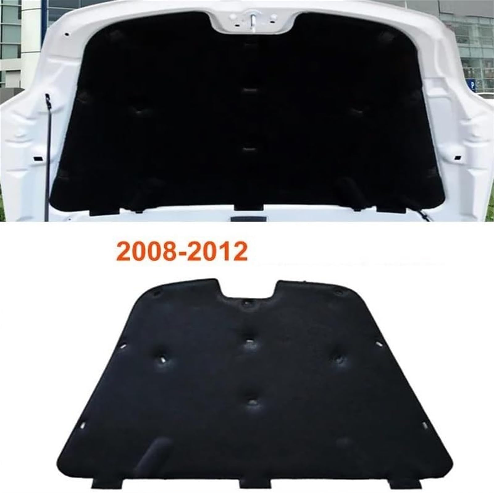 Do Forda, Mondeo, MK3 MK4 2008 2009 2010 2011 2012 2013 2014 2015 2016 Podkładka bawełniana izolująca ciepło i dźwięk Mata izolacyjna silnika(BLACK 2008-2012)