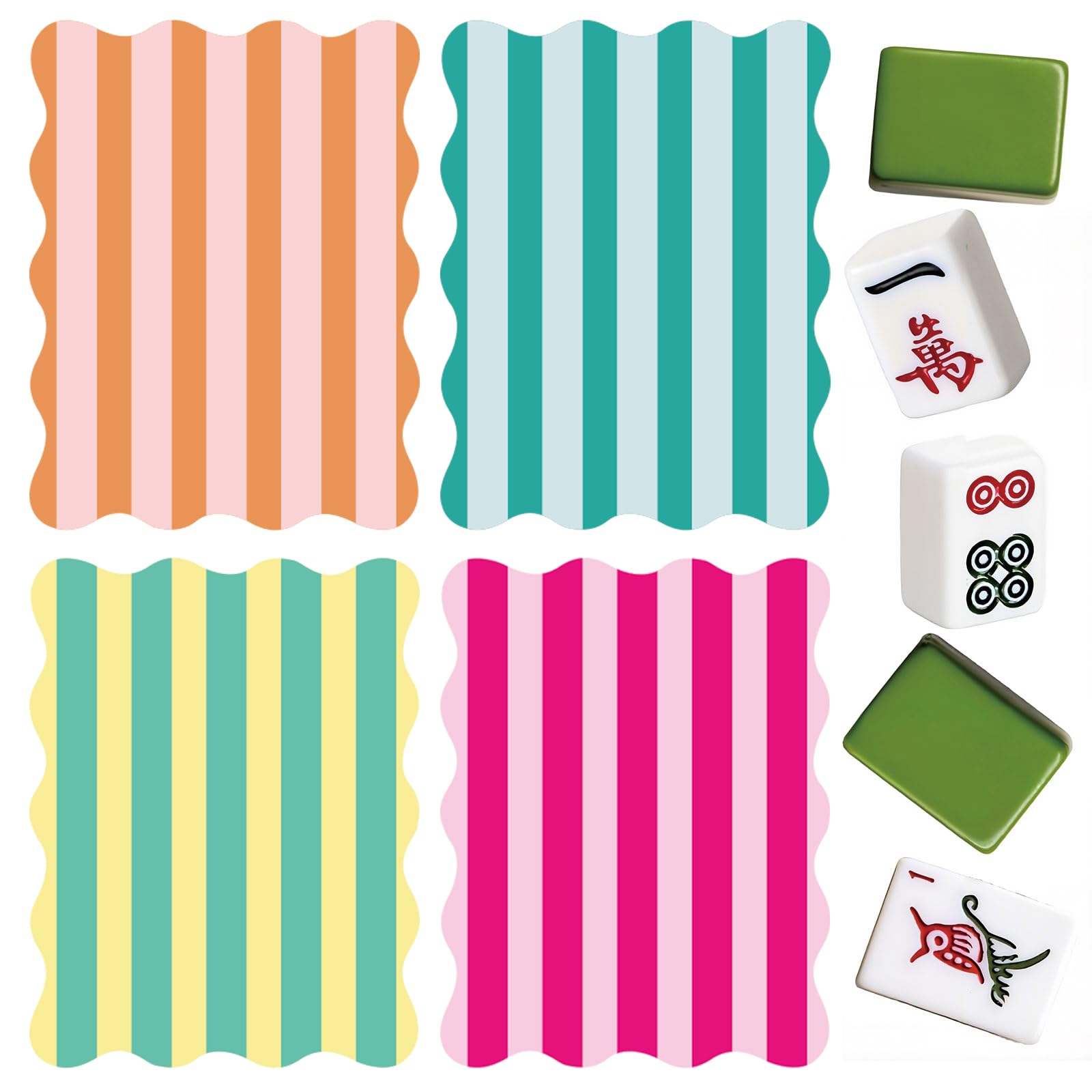 Soulchen 4 Pcs Mahjong Shuffler Cards Thick PVC Tile Mixers with