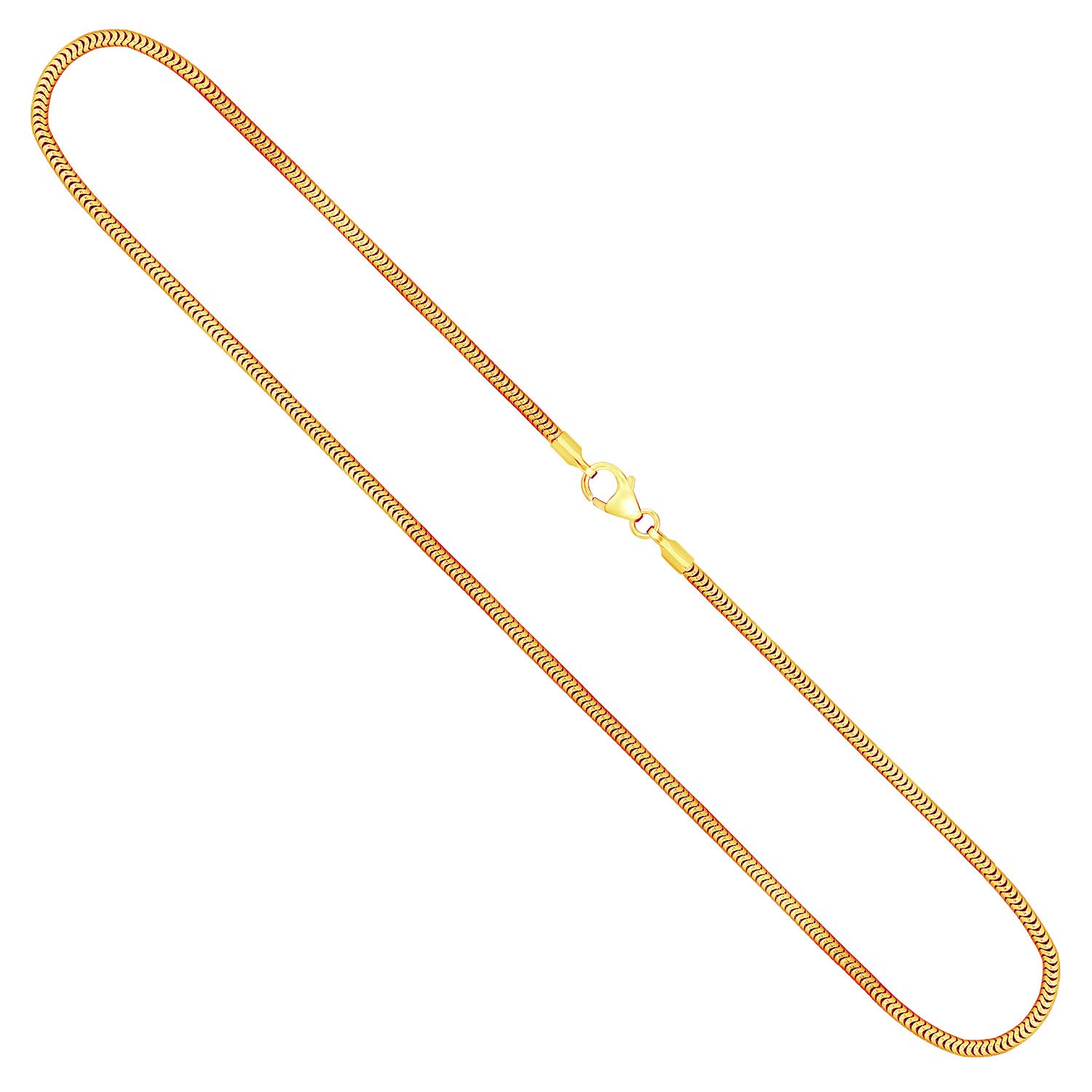EDELIND Cadena Oro Mujer Hombre 1.9 mm 8 14 18K Oro Amarillo Cadena Cola de Topo/Cola de Ratón/Serpiente de 34 a 100cm Collar de Oro con Caja de Regalo de Joyería