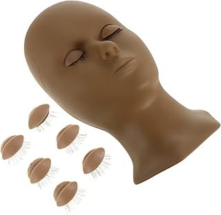 FRCOLOR 6 Peças Enxertia Modelo De Cabeça De Cílios Modelo De Cabeça De Manequim Cabeça De Cílios Modelo De Rosto Modelo De Cabeça De Cílios Manequim Manequim Cosmetologia Treinamento De