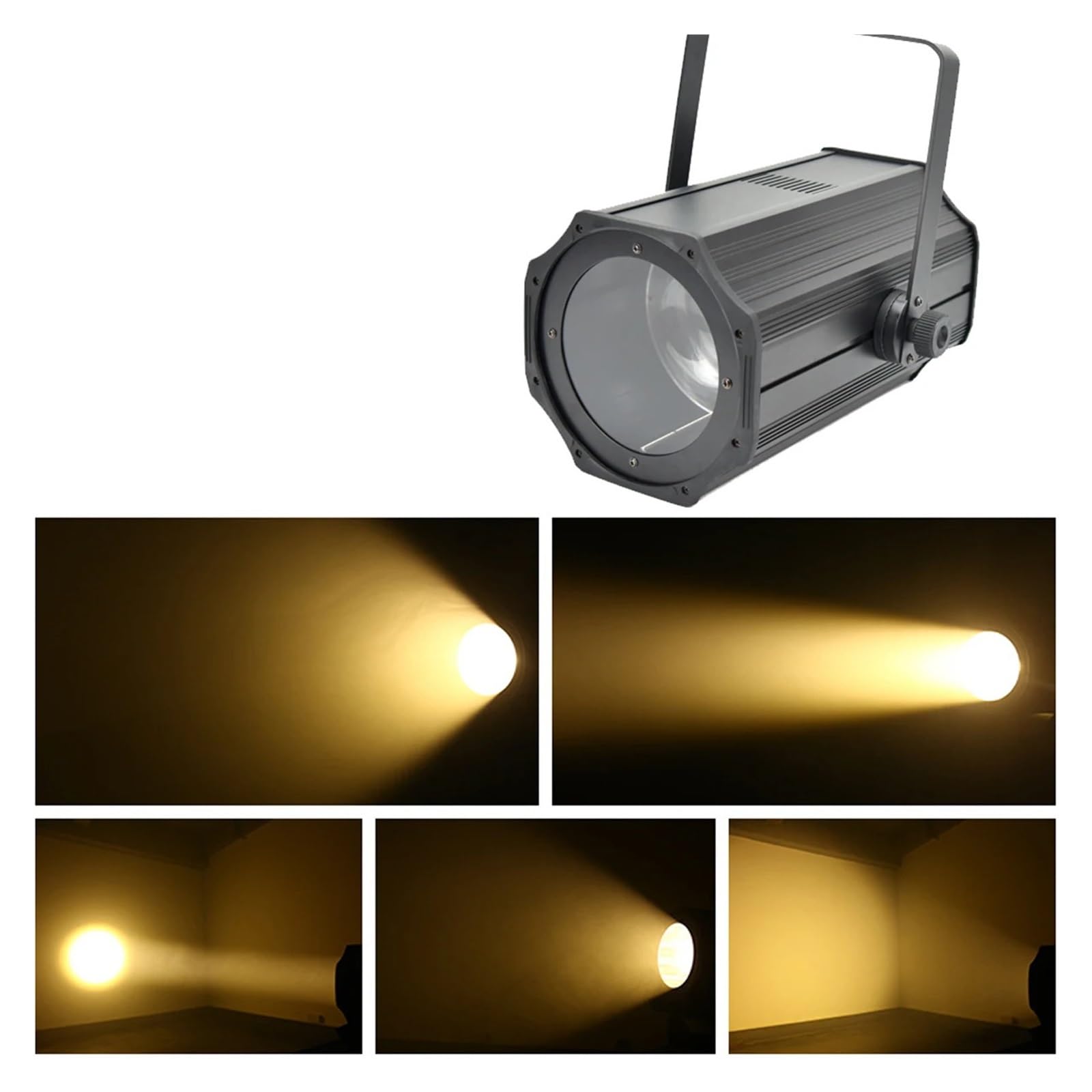 Luces de Discoteca PAR eléctrico motorizado COB de 200 W con DMX y zoom automático, luz blanca cálida fría 2 en 1 for programas TV, estudios vídeo(Cool)