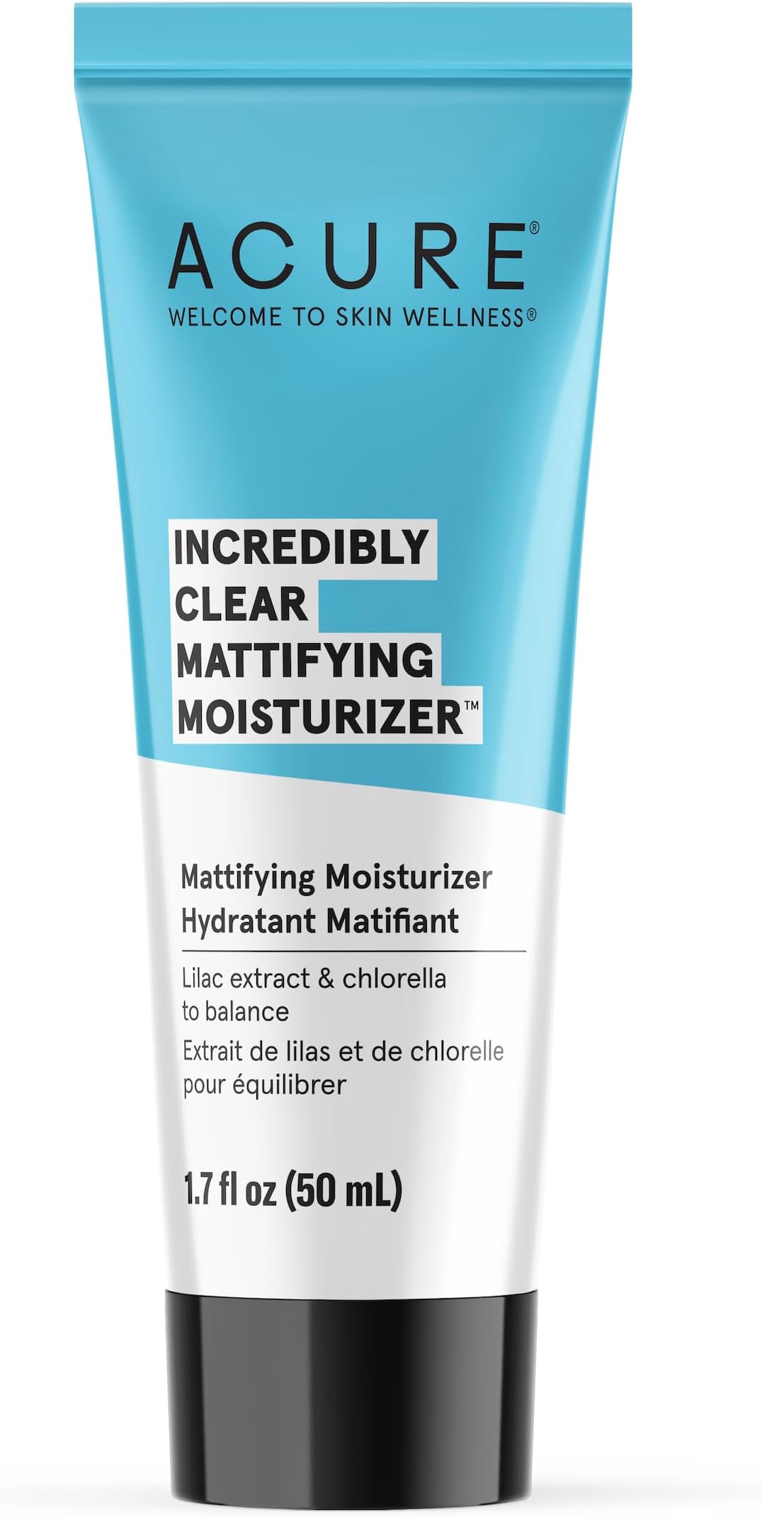 Acure Incredibly Clear Mattifying Face Moisturizer - Matte Finish Moisturizing Oil-Free Facial Cream Enriched with Lilac Extract & Chlorella -Achieve Skin Clarity, Smooth Texture & Pore Toning, 1.7 oz