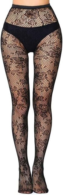 Simply Joshimo Womens Black Patterned Fishnet Net Tights/Ladies Fashion Pattern Pantyhose (Striped)
