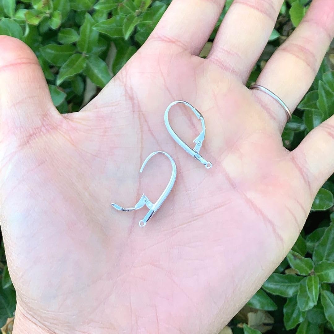 SS9-3 Ohrringhaken aus Sterlingsilber, mit Klappbügel, 18 Diamanten, Ohrdraht, Ohrdraht, für Ohrringe, Schmuckherstellung, 5 Paar