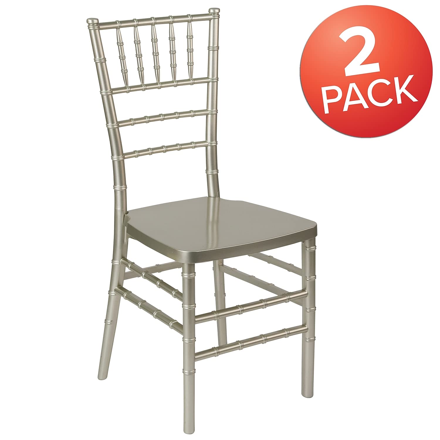 Flash Furniture White Resin Chiavari Chair - Stacking Event Chair For Weddings & Parties
