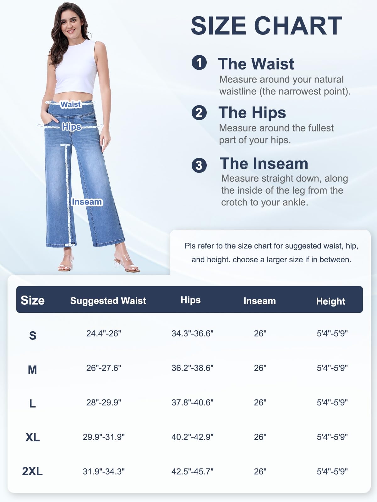 Jeans Donna, Eleganti Pantaloni Estivi Donna Jeans Vita Alta Elasticizzati Jeggings Pantalone Larghi Curvy Palazzo