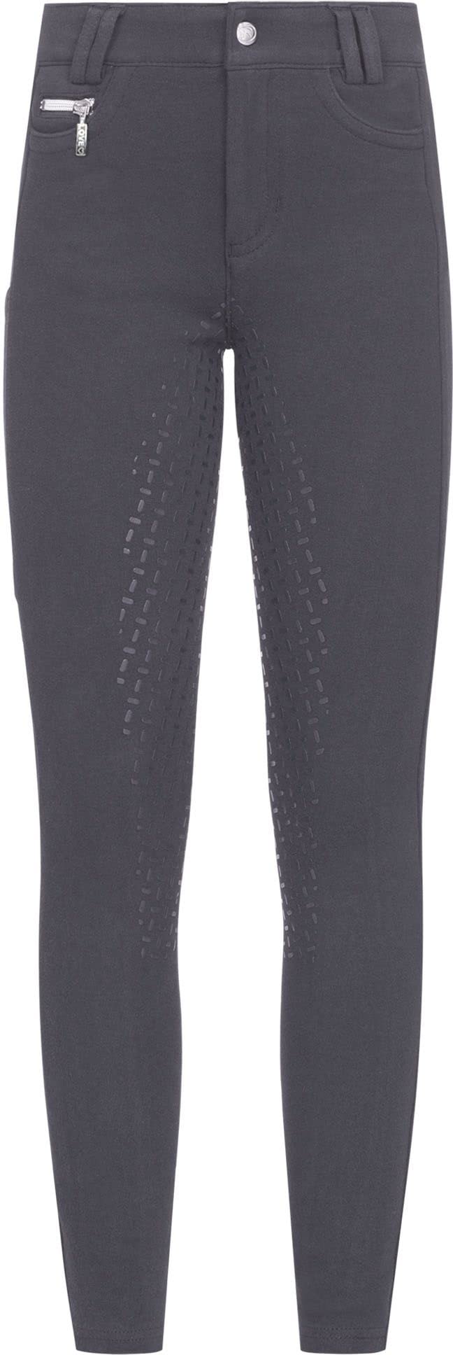 RIDERS CHOICE Pantalon d'équitation en coton et silicone pour enfant avec poche pour téléphone portable