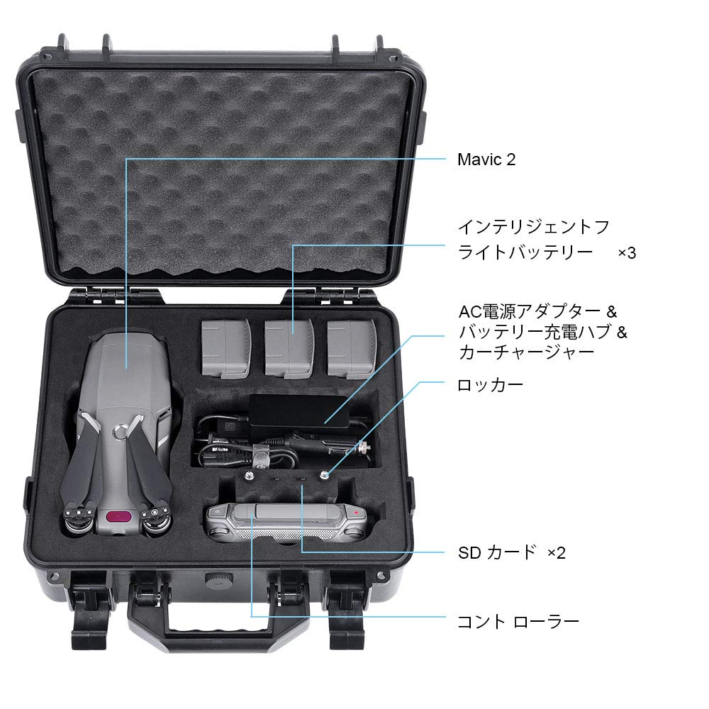 Amazon | Smatree DJI Mavic 2 Pro/Mavic 2 Zoom防水ハードケース 13.9 