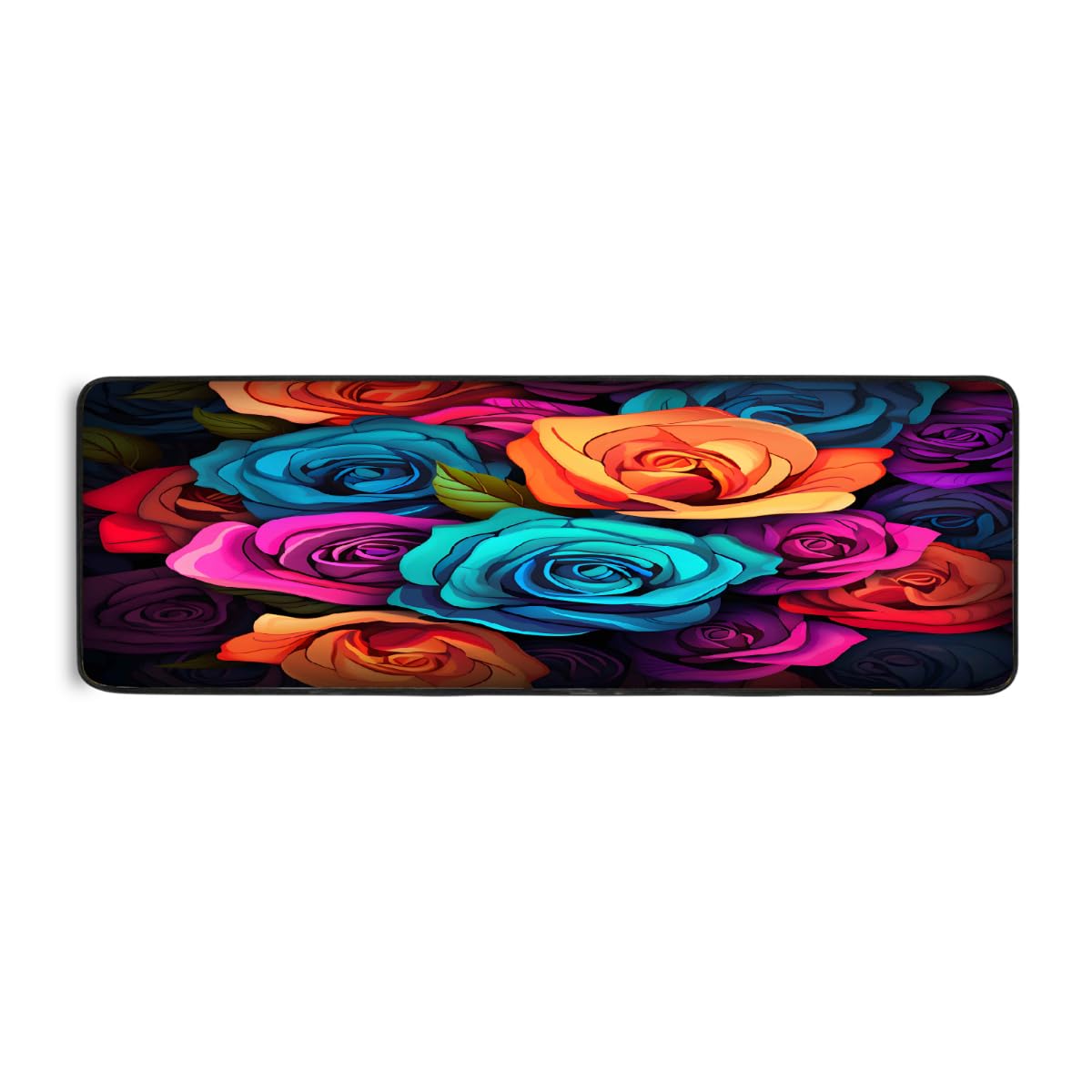 Tapis de cuisine vintage roses 183x61 cm antidérapant et lavable