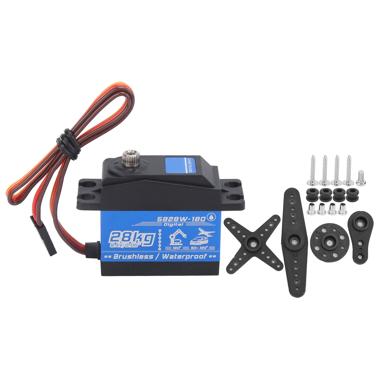 Sostituzione servo ingranaggio motore brushless impermeabile RC da 28 kg per robot per auto RC 1/8 1/10