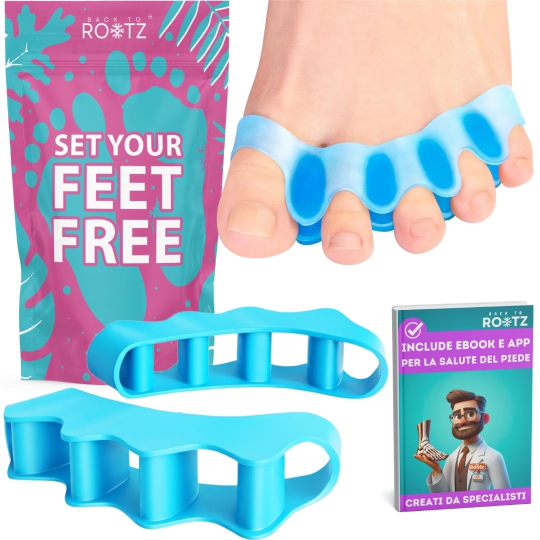 | Toe Separators for Natural Foot Alignment | Silicone Toe Spacers for Bunion Relief, Overlapping Toes & Yoga | Flexible Toe Straightener (1 Pair)