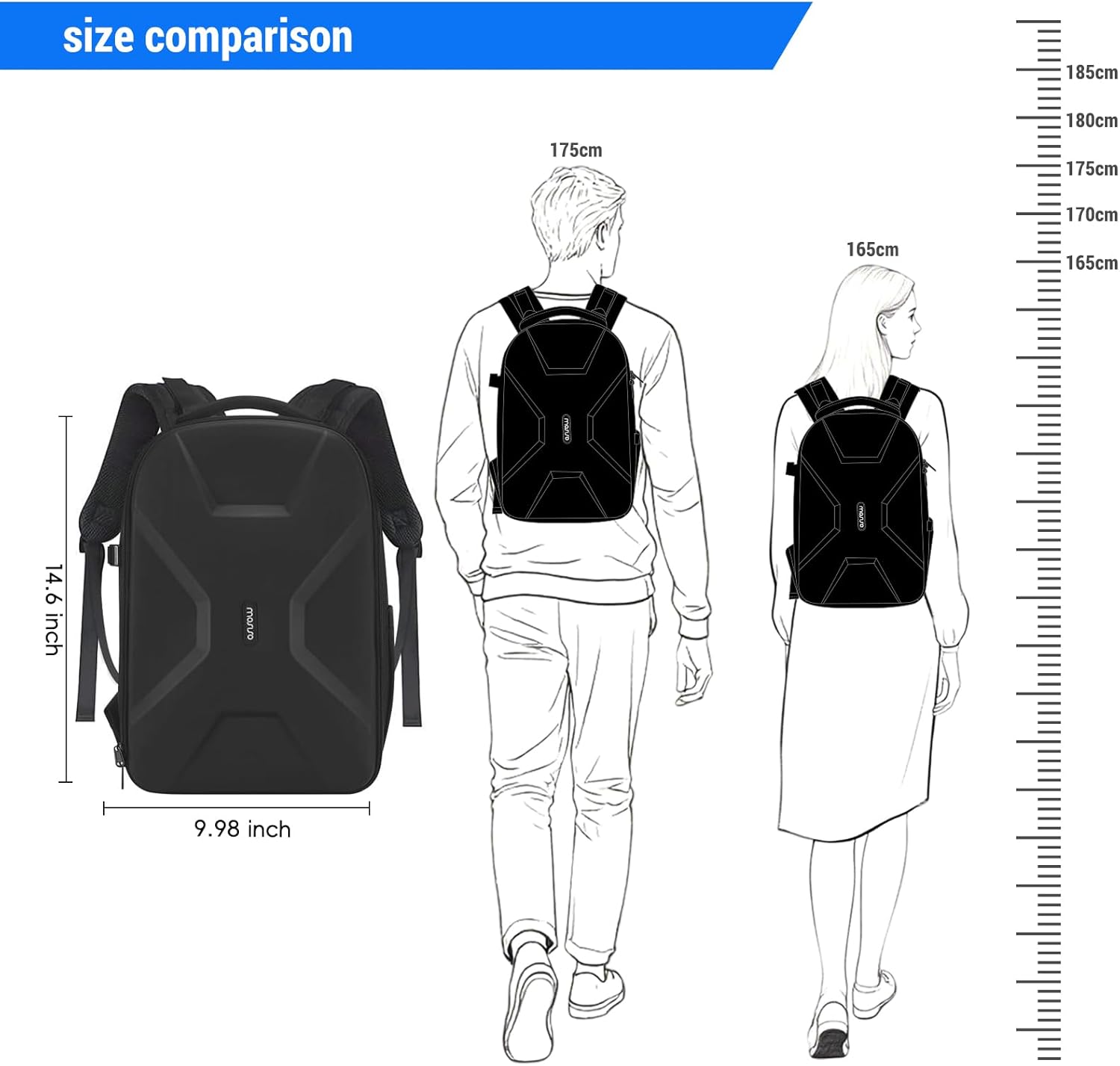 MOSISO Camera Backpack,DSLR/SLR/Mirrorless Photography Camera Bag Full Open Waterproof Hardshell Bag with Insert&Tripod Holder&Laptop Compartment Compatible with Canon/Nikon/Sony, Black - Image 7