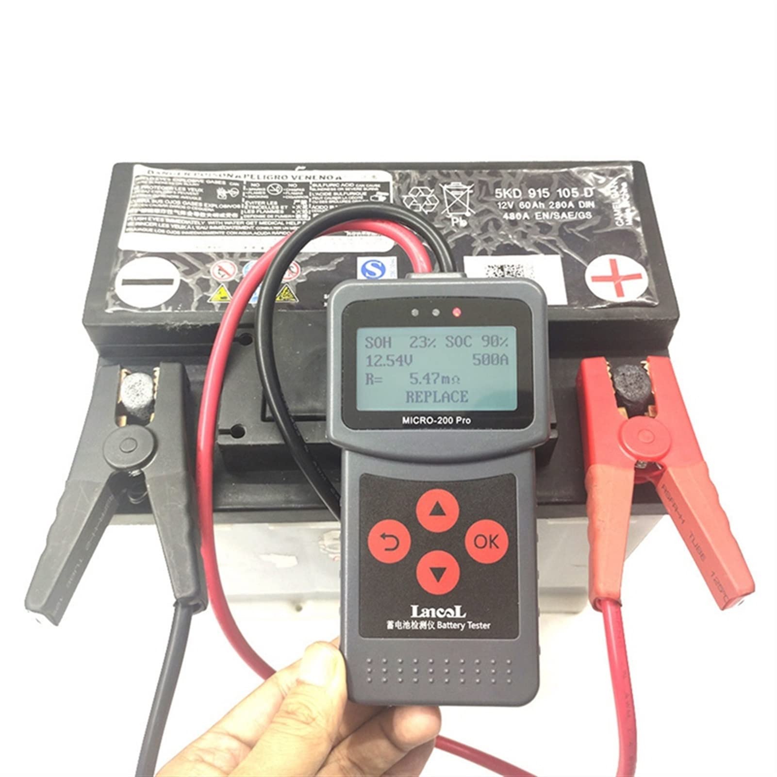 Tester Batteria, 1. 2 V 24V Micro-200 Pro Automobile Digital Battery Tester Battery Analyzer multi-lingua digitale AGM EFB. Gel CCA BCI CA MCA JIS DIN IEC