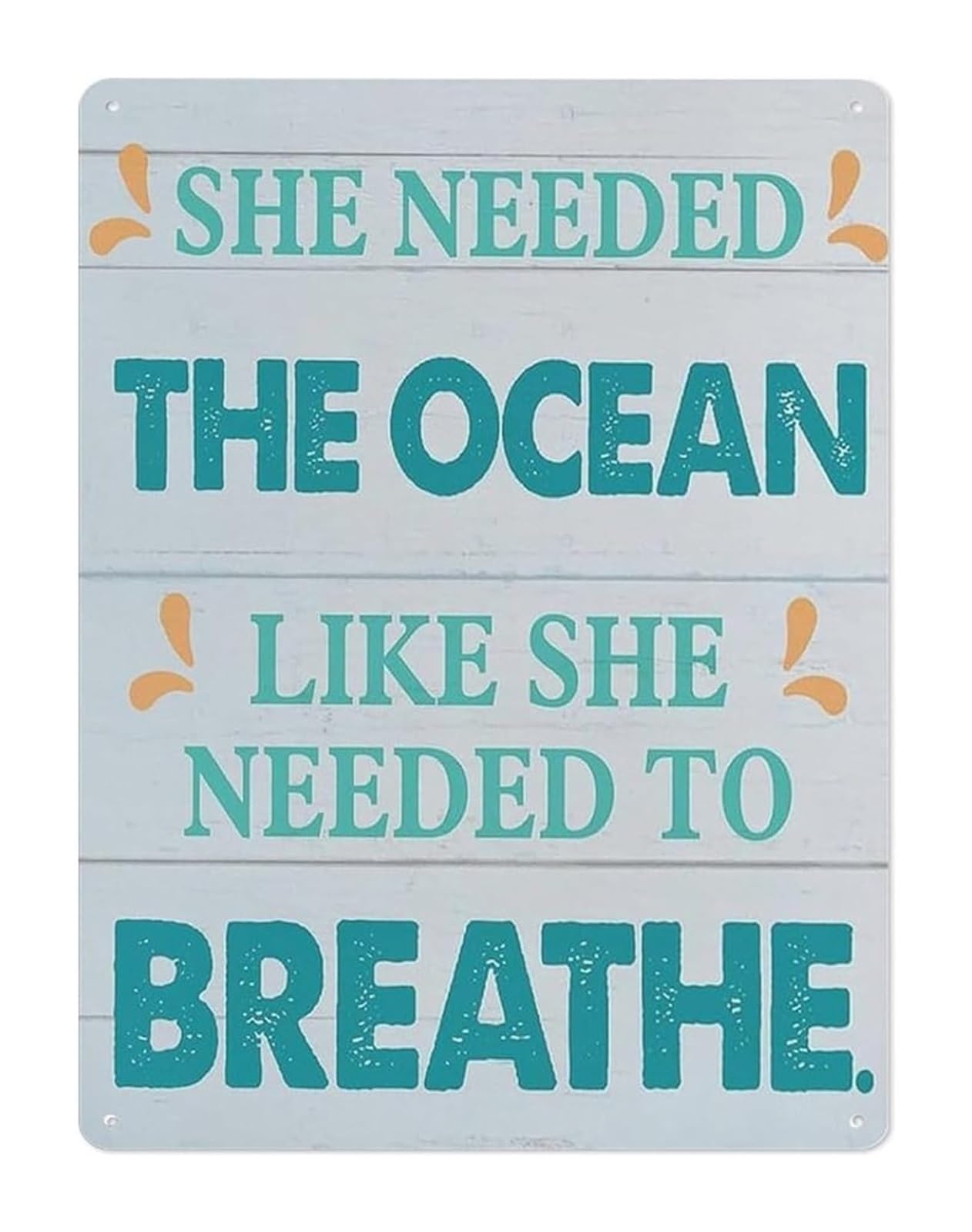 PKNVKZIDK Nautical Wall Decor Metal Tin Sign Coastal Ocean Theme for Beach House Bathroom Retreat (8 X 12 in)