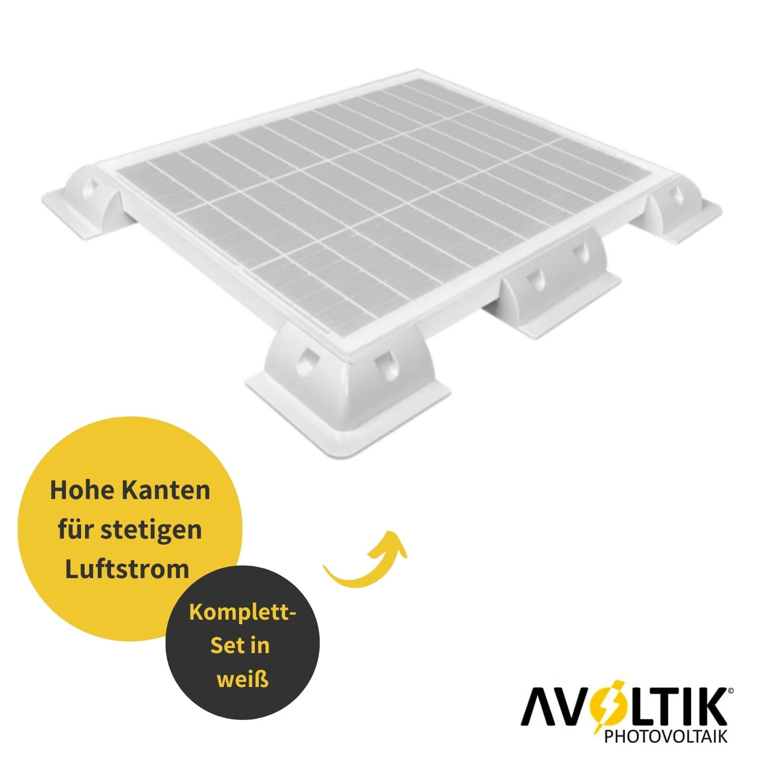 Avoltik Solarpanel Halterung Wohnmobil - Witterungsbeständige Halterung Solarpanel Wohnmobil aus ABS-Kunststoff - Solar Eckhalterung + Kabeldurchführung Dach - Solar Wohnwagen Halterung Weiß