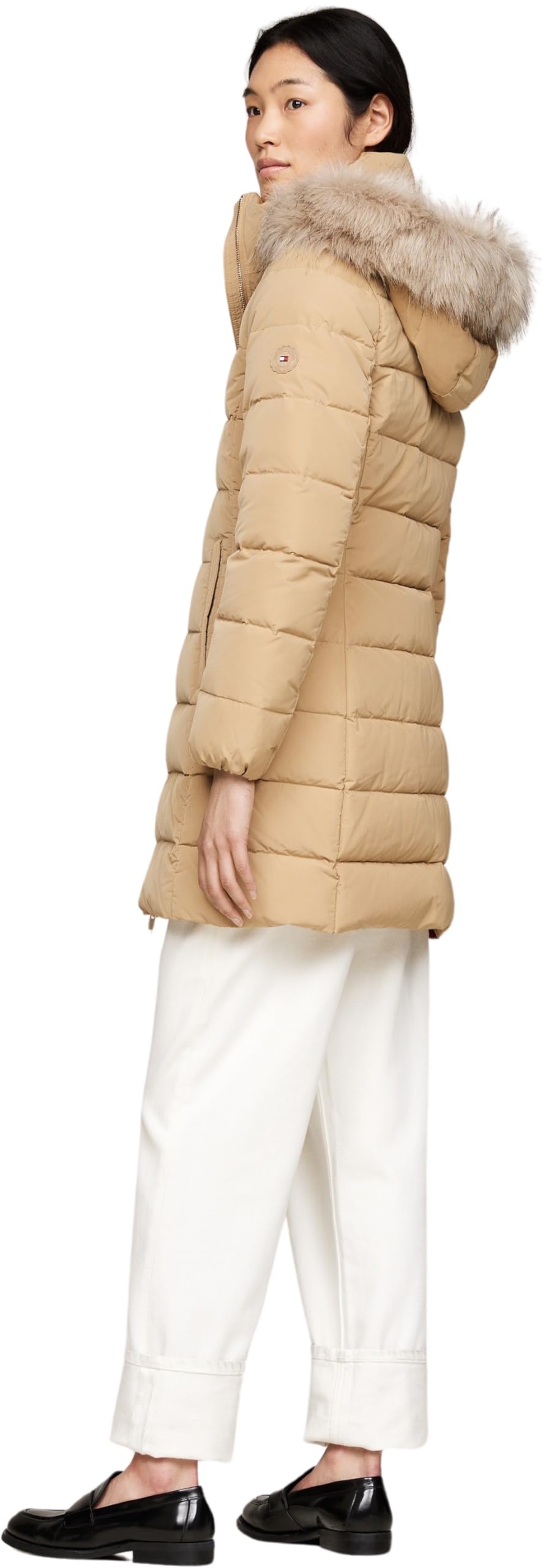 Tommy Hilfiger Abrigo de plumas Mujer Heritage Down Tyra Coat With Fur con bolsillos