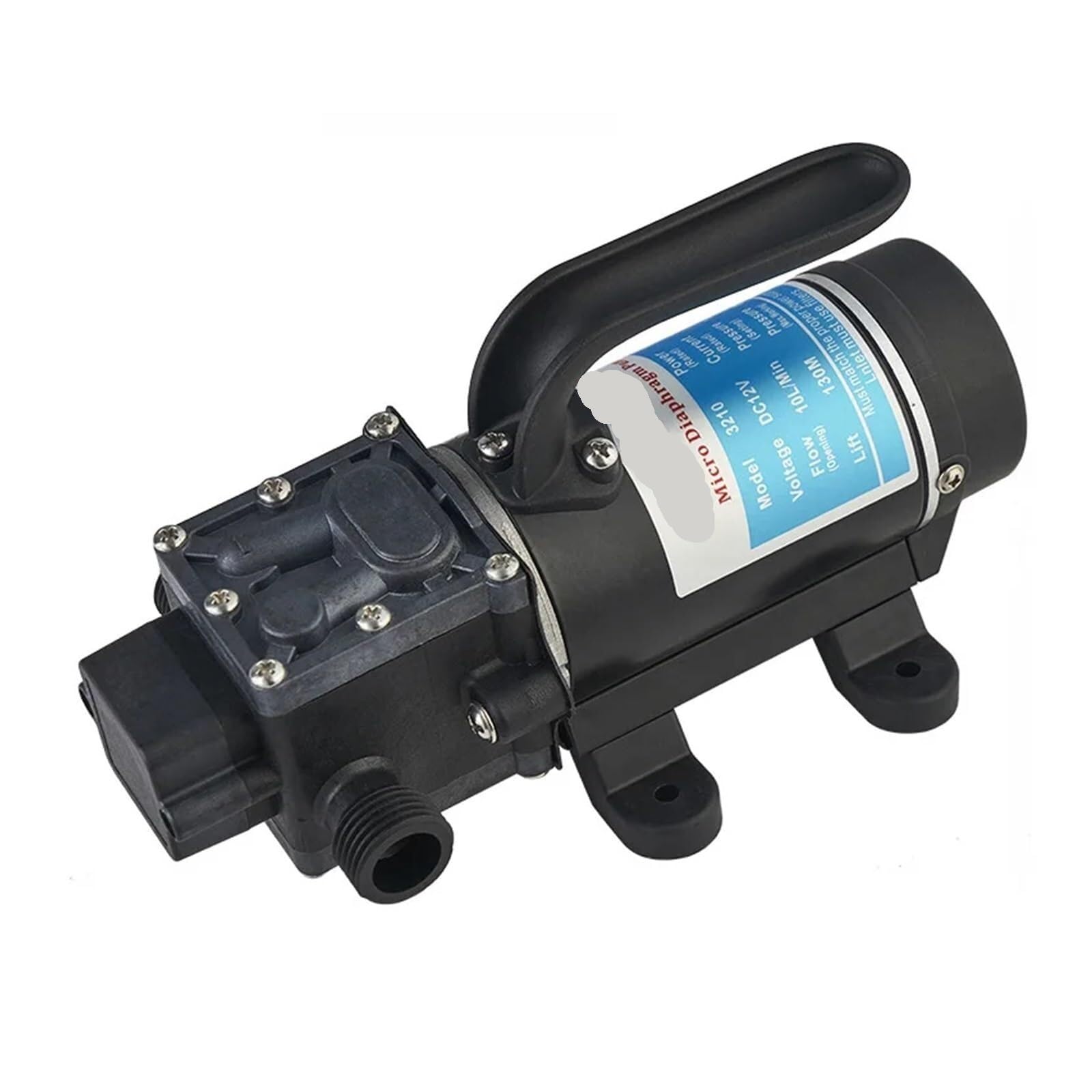 Diaphragm Pump, Peristaltic Pump 12V 120W 130PSI 10L/Water Diversion High Pressure Diaphragm Self Priming Spray Car Wash(Reflux Type)