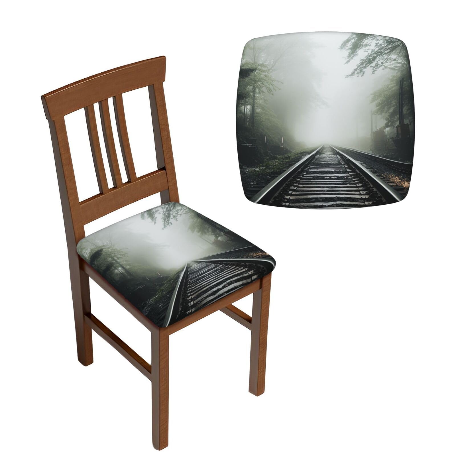 Housse de chaise salle à manger extensible lot de 6 au motif brume moderne