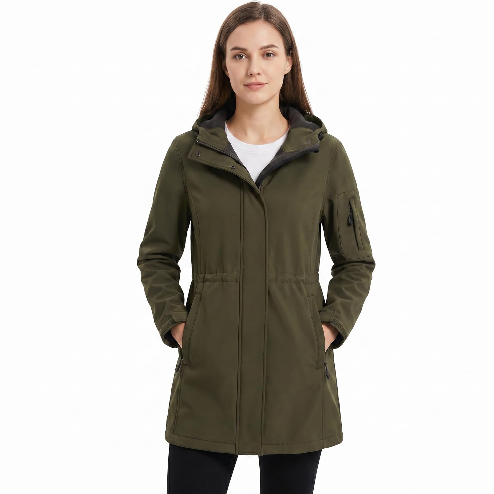 Chiguo Giacche invernali leggere da donna impermeabili Cappotti caldi con cappuccio Giacca antipioggia softshell