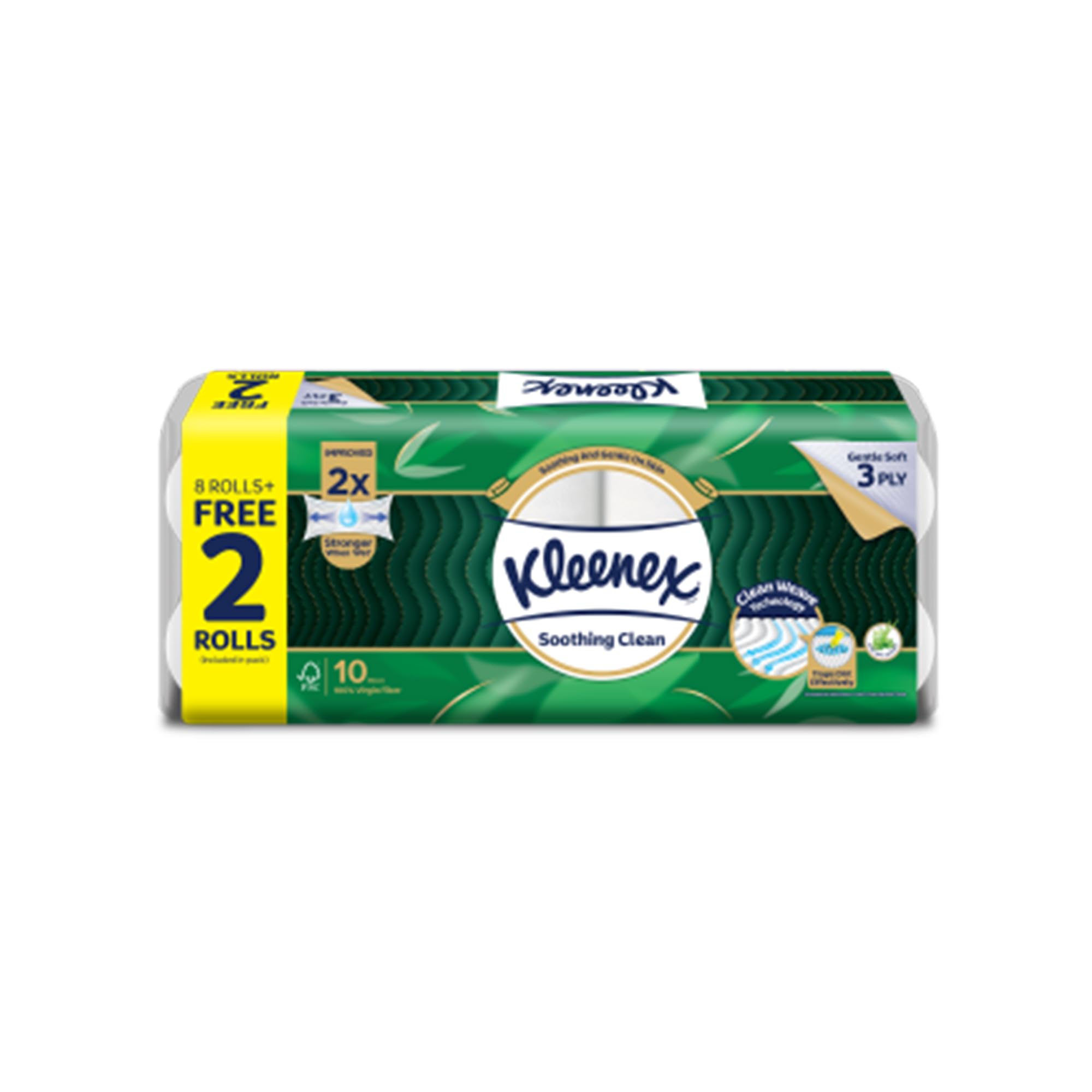 Kleenex 90716 3 ply Ultra Soft Aloe Clean Toilet Paper Tissue Roll (with Aloe Vera Extracts), 10 Rolls, 190 Pulls/Roll (Total 1,900 Sheets) (90716D)-image-21