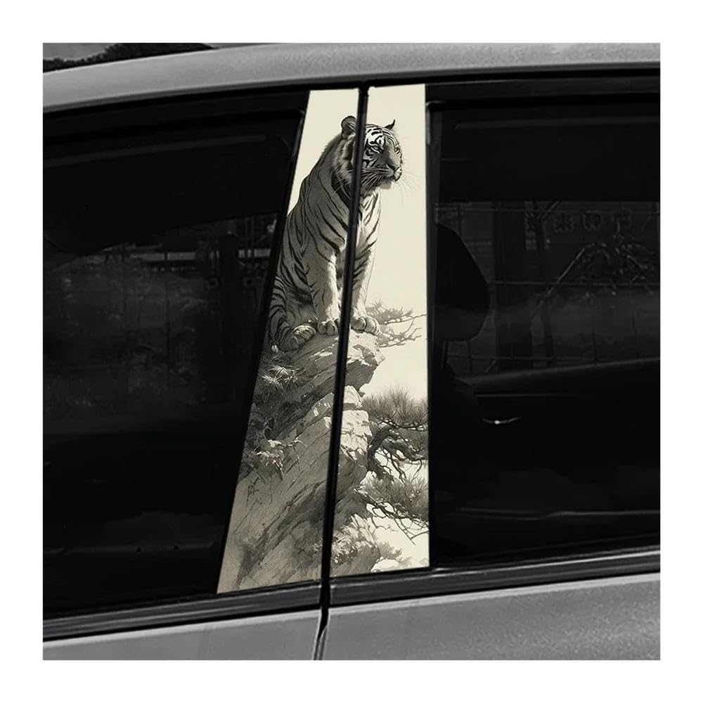 Auto Accessory Tiger Car B Pillar Decal Waterproof Auto Center Pillar Sticker(F)