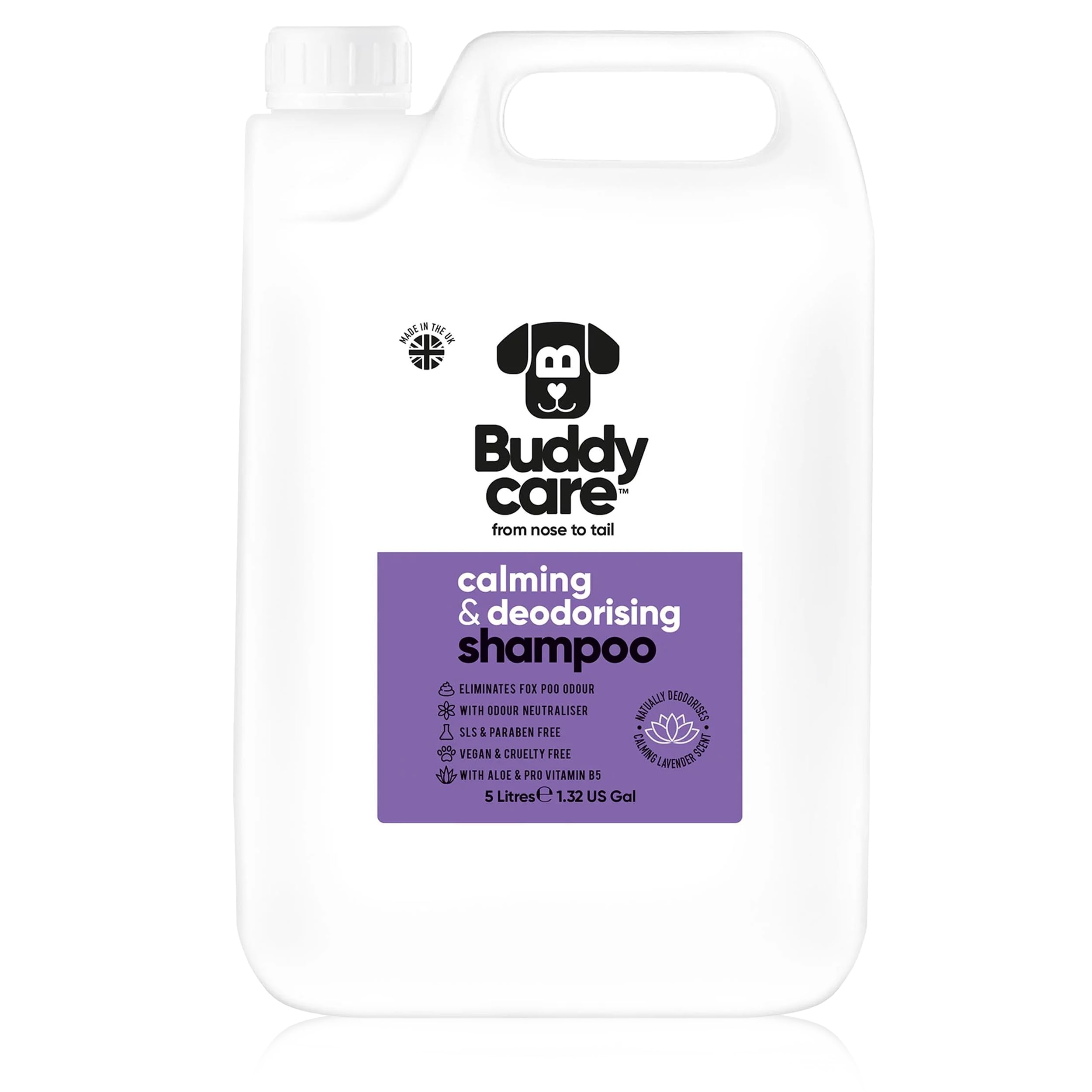Calming & Deodorising Dog Shampoo by Buddycare | Lavender Scented | With Aloe Vera and Pro Vitamin B5 (5L) — image 1