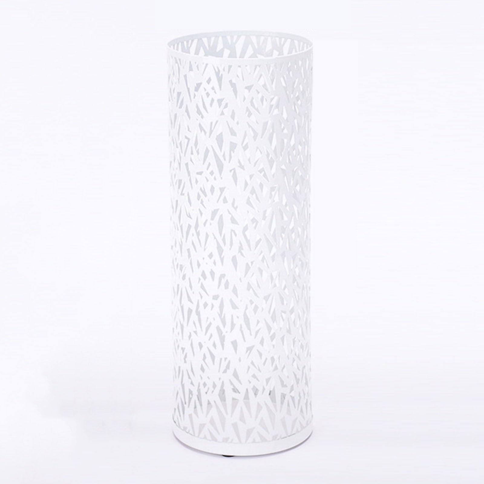 BHFPFZA Sturdy Metal Umbrella Stand, Large Capacity for Commercial Use, Cylindrical Design, Stylish White Entryway