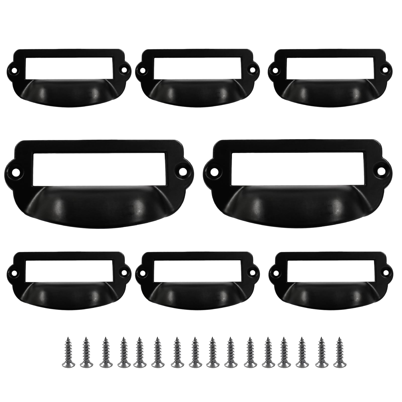 suiwotin 8pcs Card Catalog Drawer Pulls, Antique Black Library