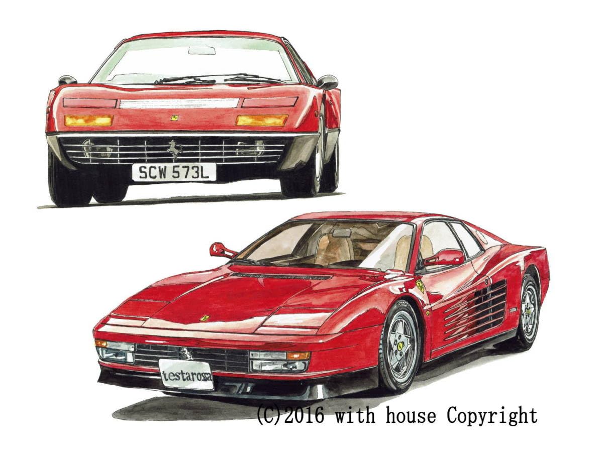 GC-671テスタロッサ/365GTB限定版画サイン有額装済作家平右ヱ門