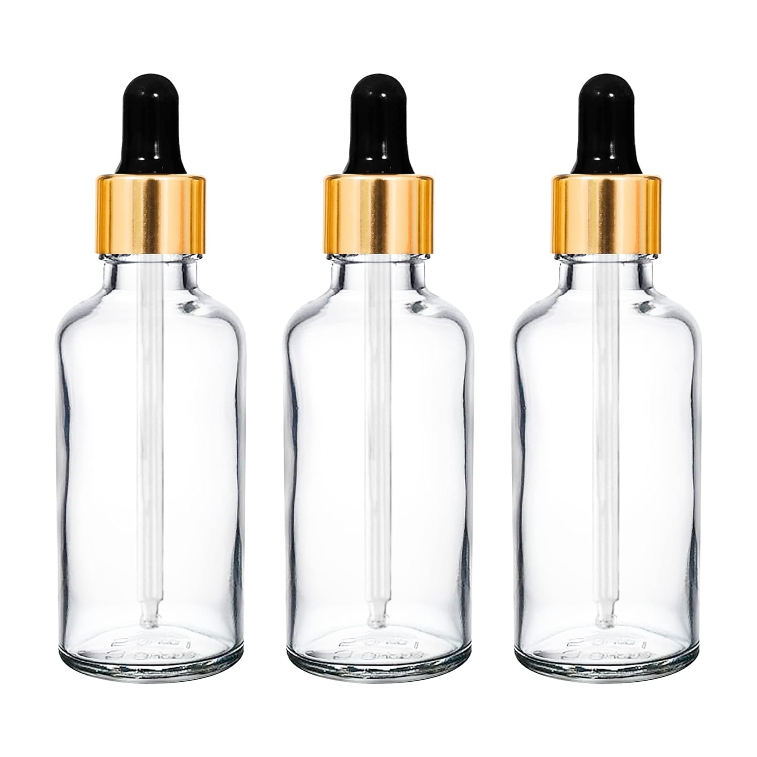Clear Glass Dropper Bottle, 30ml, with Gold Dropper, for Essential Oils and Serums Pack of 3 (Clear + Dropper + Black)-image-42