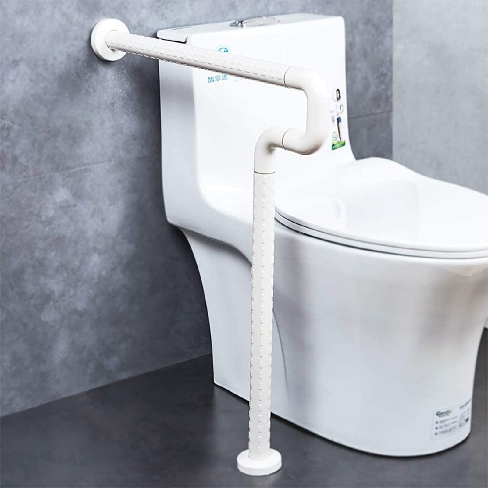 Barra de sujeción de baño, WC instalación Barandilla T-Curva de Acero Inoxidable Tipo Abs ponche Antideslizante Personas discapacitadas Barandilla Asa de Seguridad