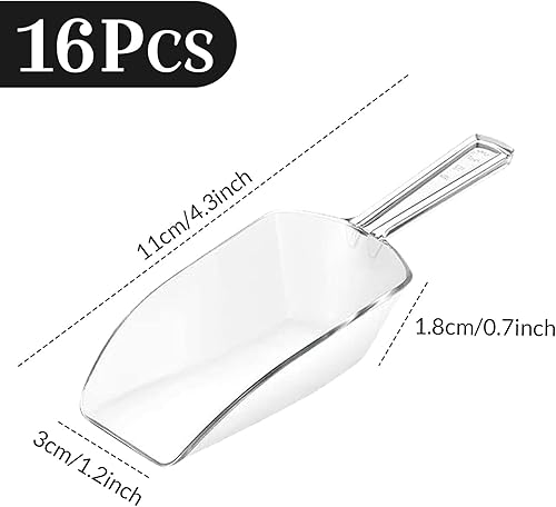 Miniatura 2 de Hestya Cucharas de cocina transparentes de plástico multiusos, cuchara de hielo para bodas, bufé de postres de dulces, polvos de proteínas, helado,