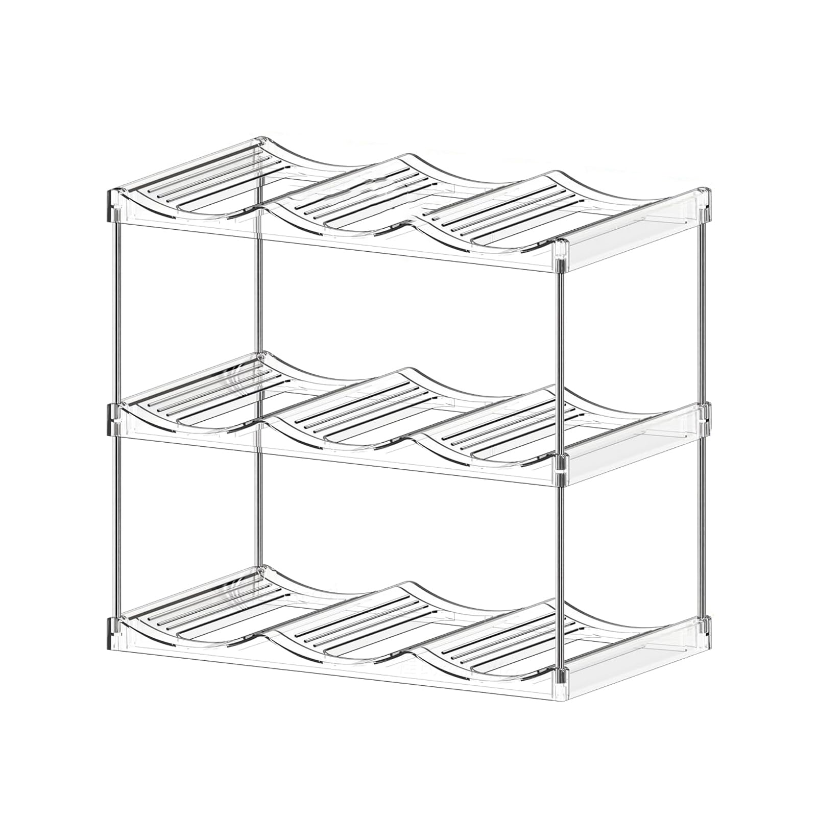 Elnwnnkc Space Saving Stackable Water Bottle Shelf Space Efficient Water Bottle Storage Holder Functional Organizers for Cabinets Multilayered Holder