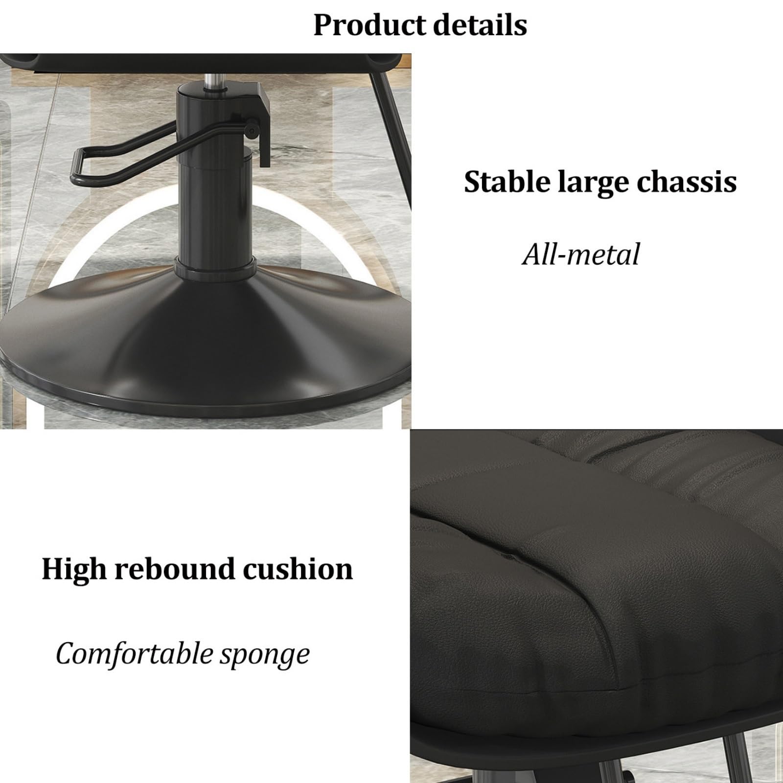 Sillas de barbero, Silla de peluquería hidráulica Ajustable con reposapiés, rotación de 360°, Silla de Belleza para barbería, SPA, Estudio de Tatuajes - Gris y Blanco