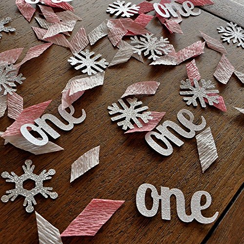 Winter Onederland Party Decorations. 2 Packs. Baby Pink, White and Silver Party Decorations.