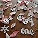 Winter Onederland Party Decorations. 2 Packs. Baby Pink, White and Silver Party Decorations. "One" and Snowflake Confetti Mix.