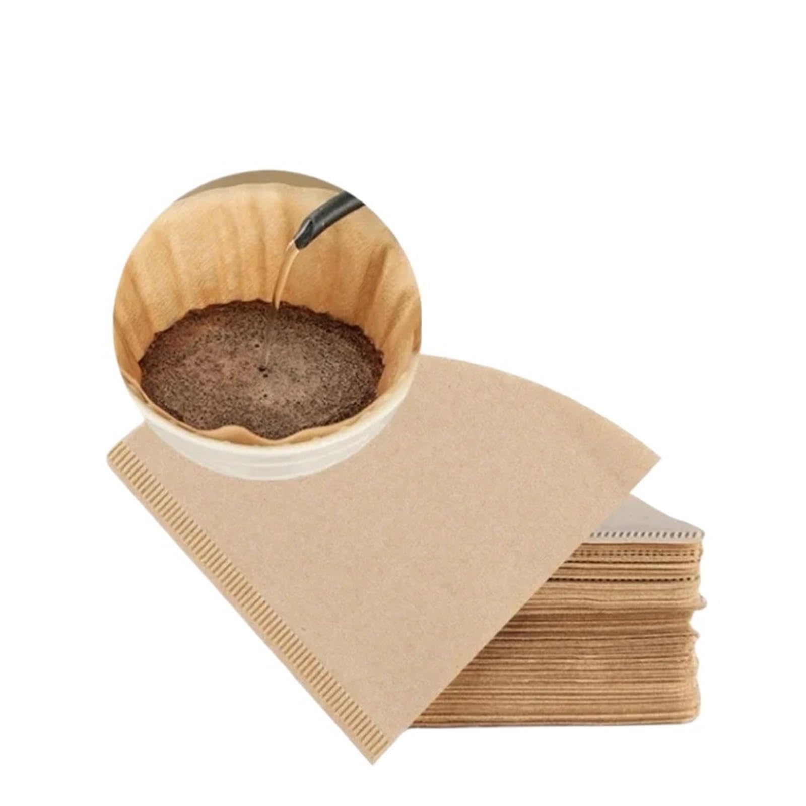 Carta Da Filtro For Caffè A Cono Usa E Getta Da 50/100/200 Pezzi, Gusto Liscio E Pulito, Uso Della Birra Pulito(White 200pcs)