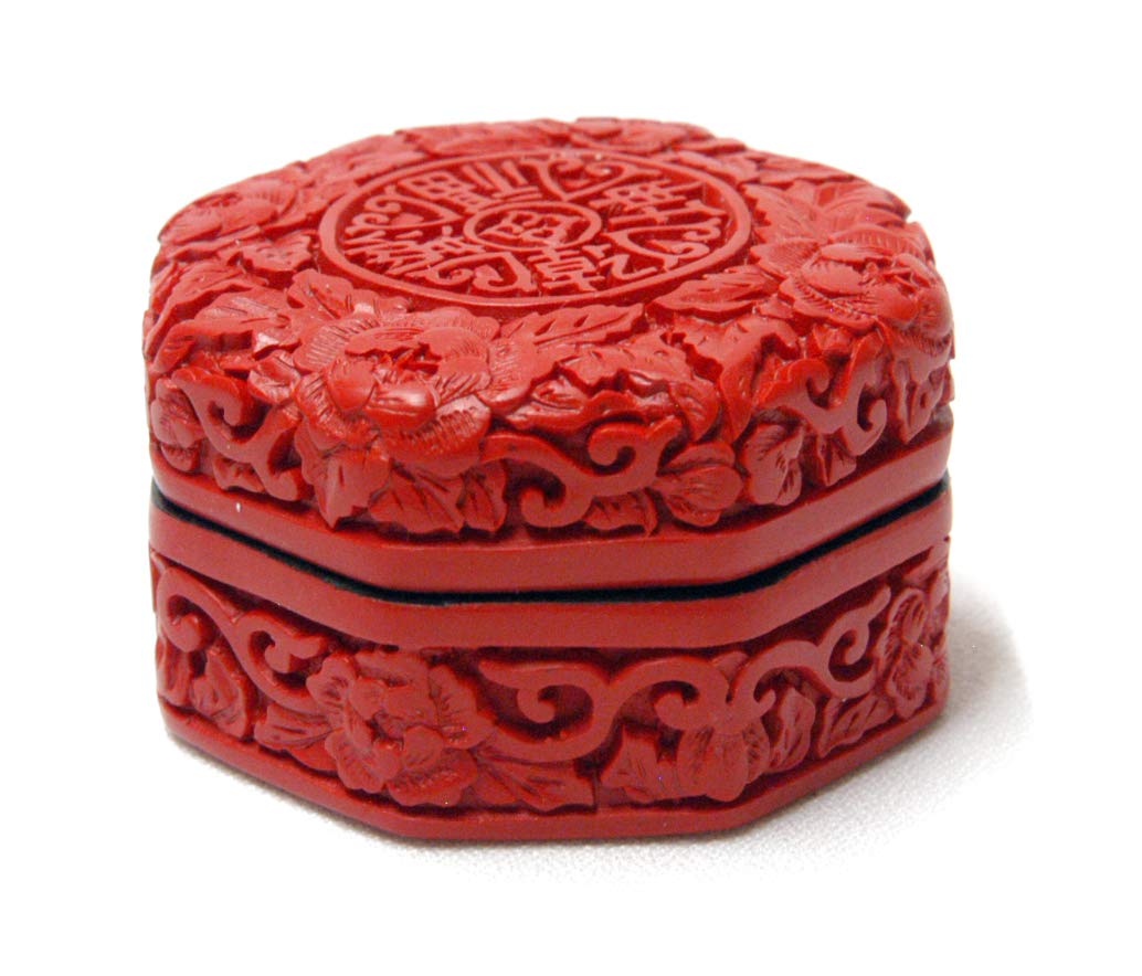 2.5in Red Peony Lacquered Box