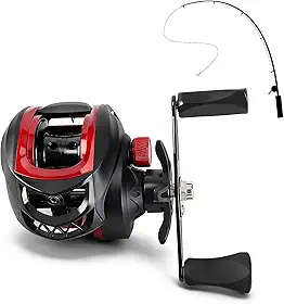 Carretilhas de Pesca Carretel de Arremesso de Metal Reforçado, Elenco Longo, Poderoso e Suave, Carretel de Pesca para Pesca Costeira Em água Salgada (Mão Esquerda)