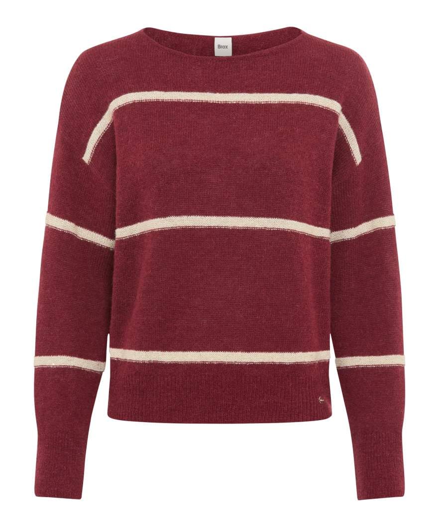 BRAX Sweter pullover Kobiety Style.lisa Lightweight Alpaca Sequins Stripe