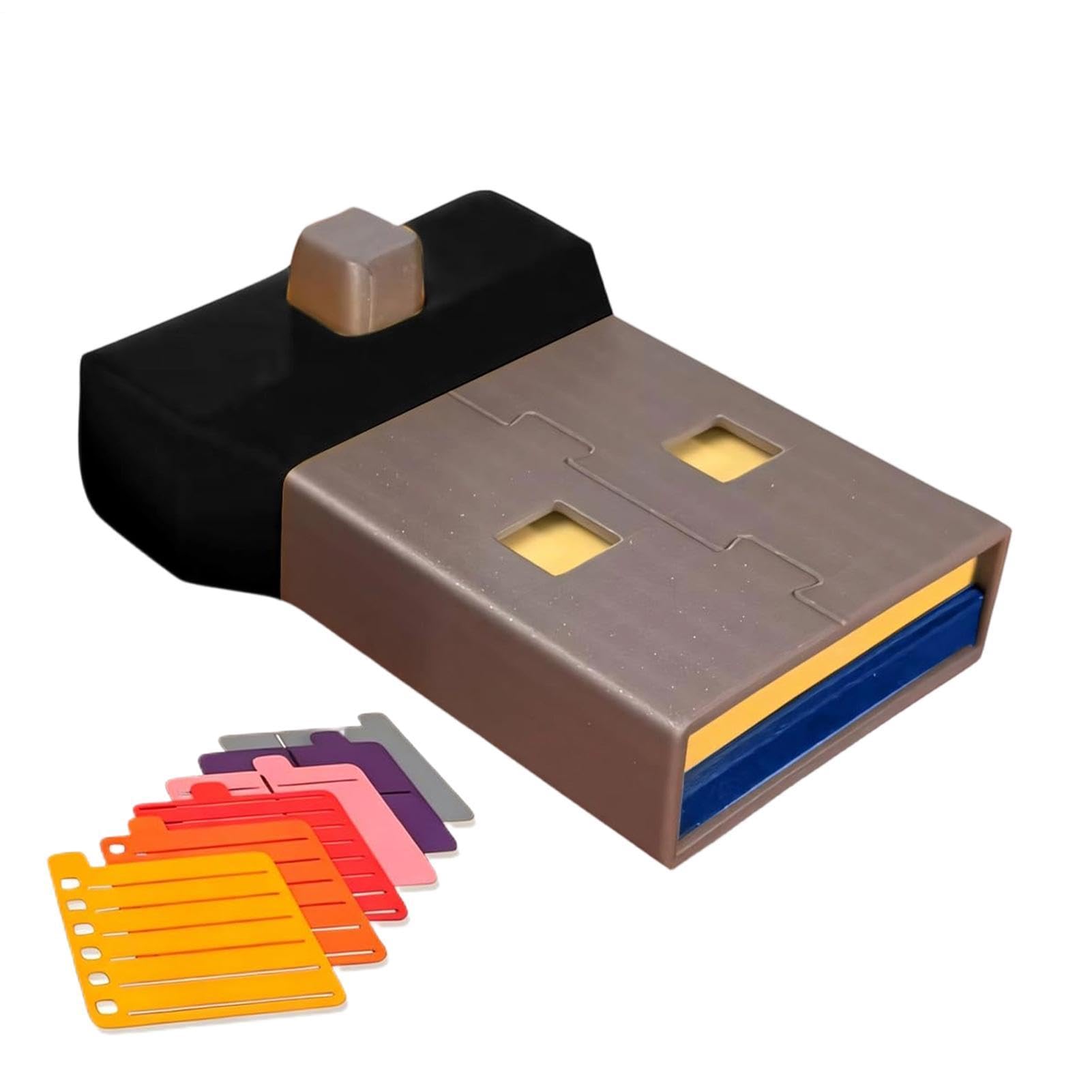 USB Sticky Note Pad - Reusable Multifunctional USB Drive Shaped Dispenser, Note Holder Desktop Organizer for Home, School, Office, Travel Daily Bedroom Weekday Use