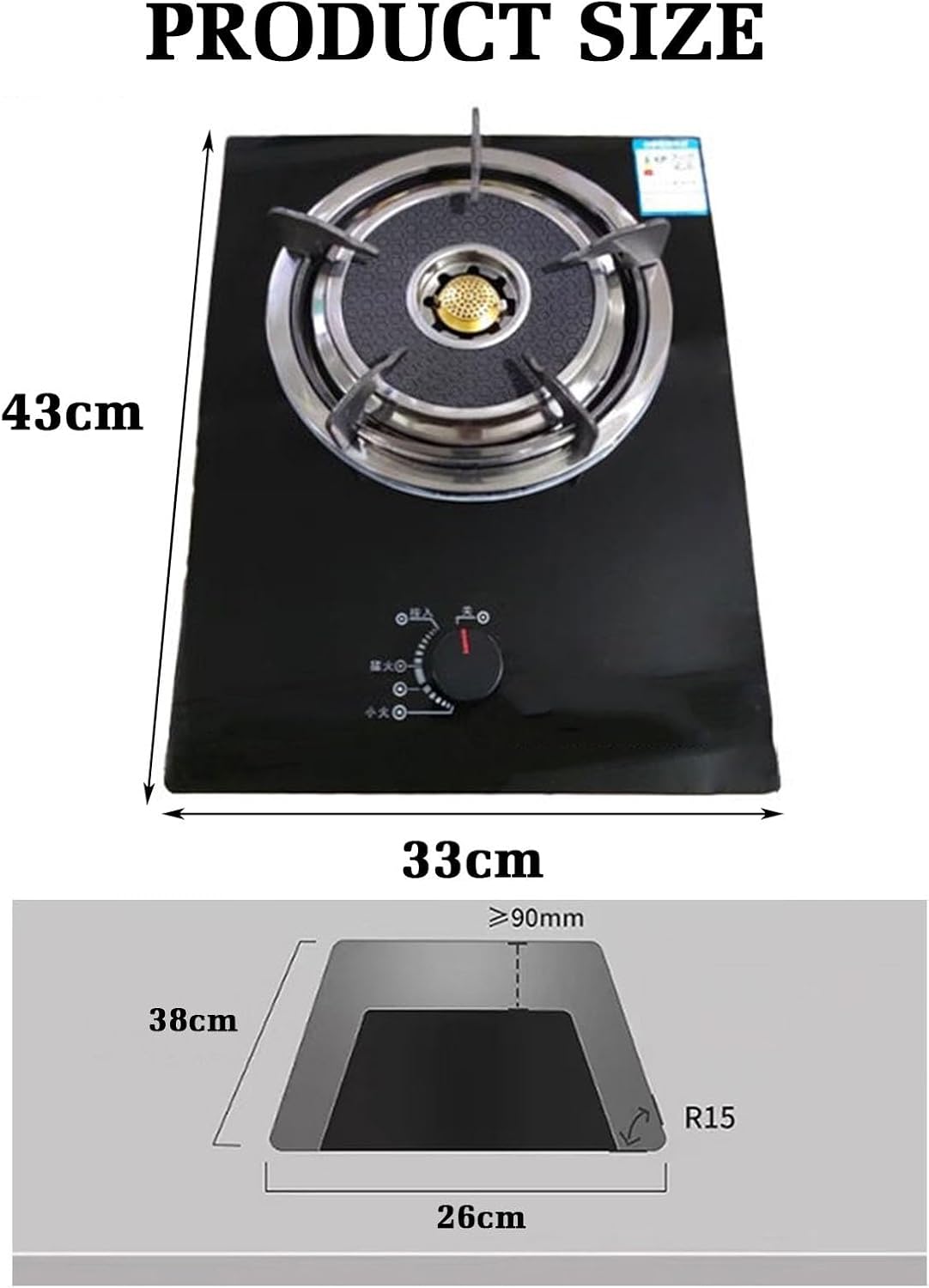 Gas Stove Single Burner,5.2KW Kitchen Counter Top,Gas/LP Conversion,with Accidental Flameout Protection Device,for Home(LPG)