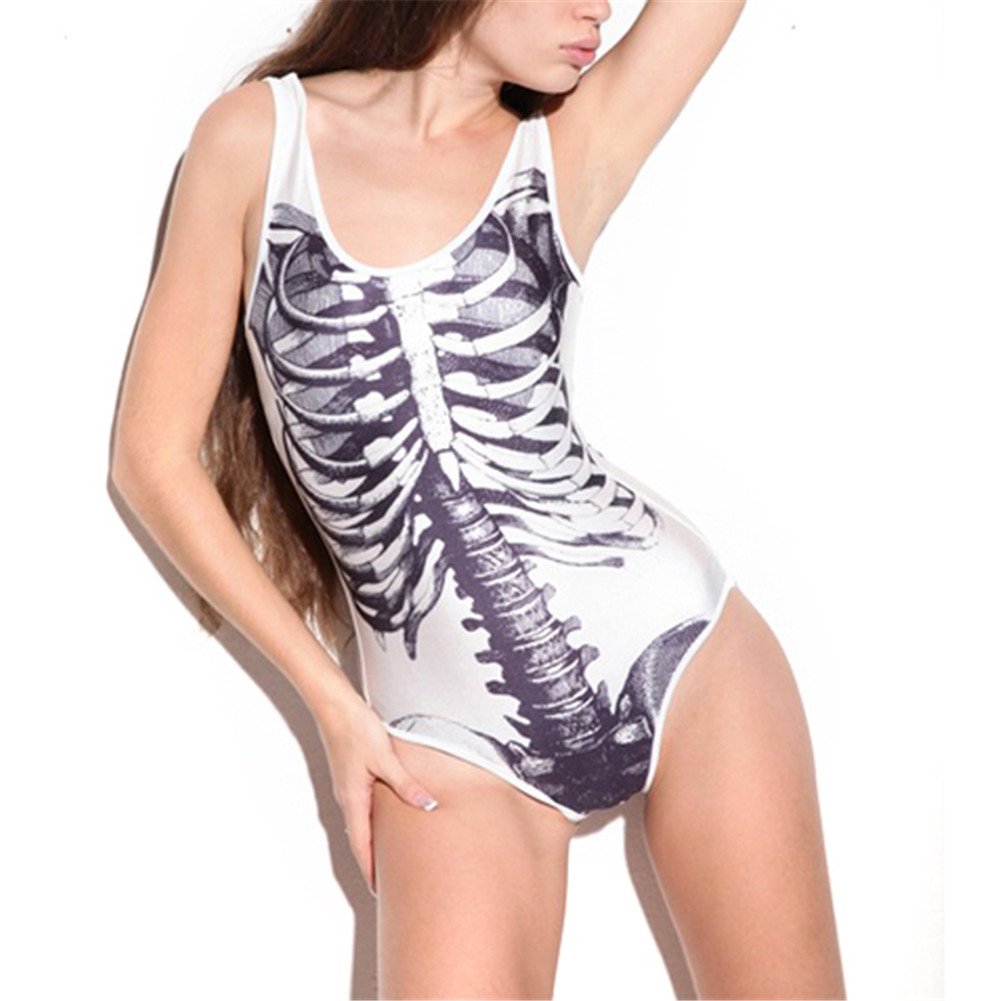 OFTEN® Fashion Women Digital Print Tight Stretch One-Piece Swimsuit Swimwear