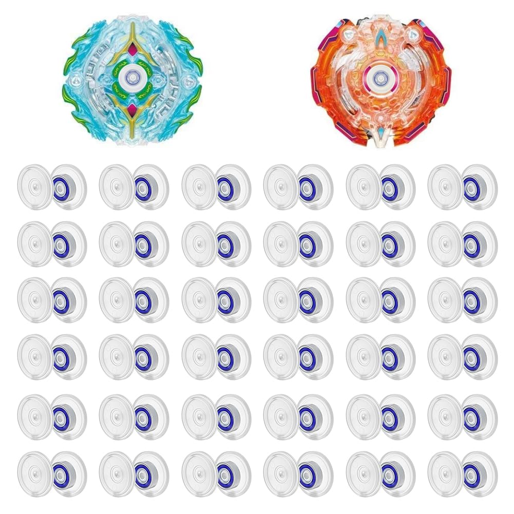 NBEADS 60 Sets Fidget Spinner Bearing, Clear Plastic Replacement Caps with Carbon Steel Alloy Bearings DIY Hand Spinner Parts for Resin Casting Craft Daily Relaxation, 12x11mm