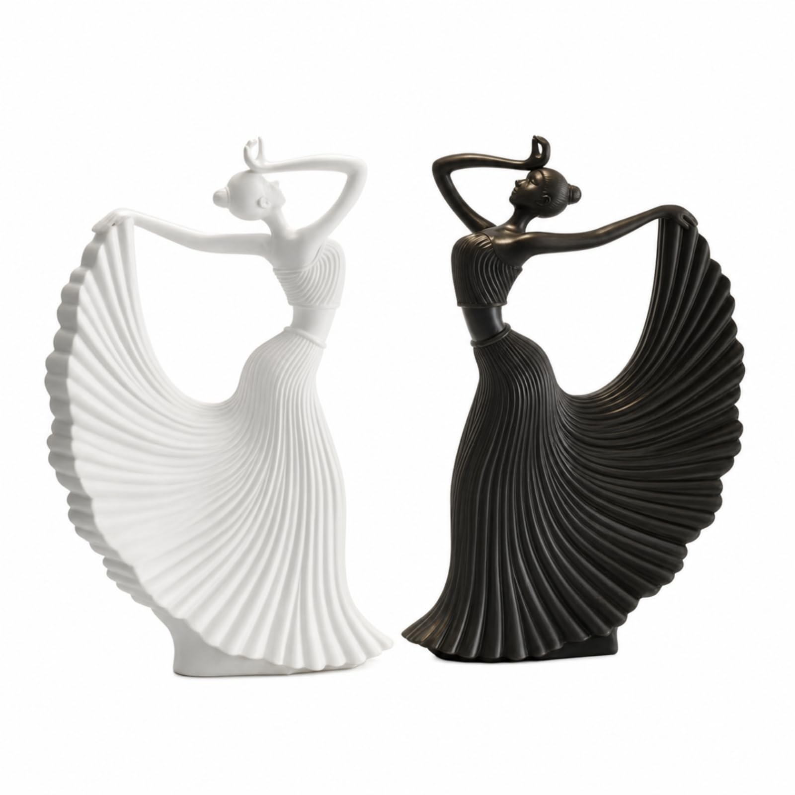 Minimalistas Estatuillas Mujeres s Artísticas Figura Pareja para Recibidor, Y Negro