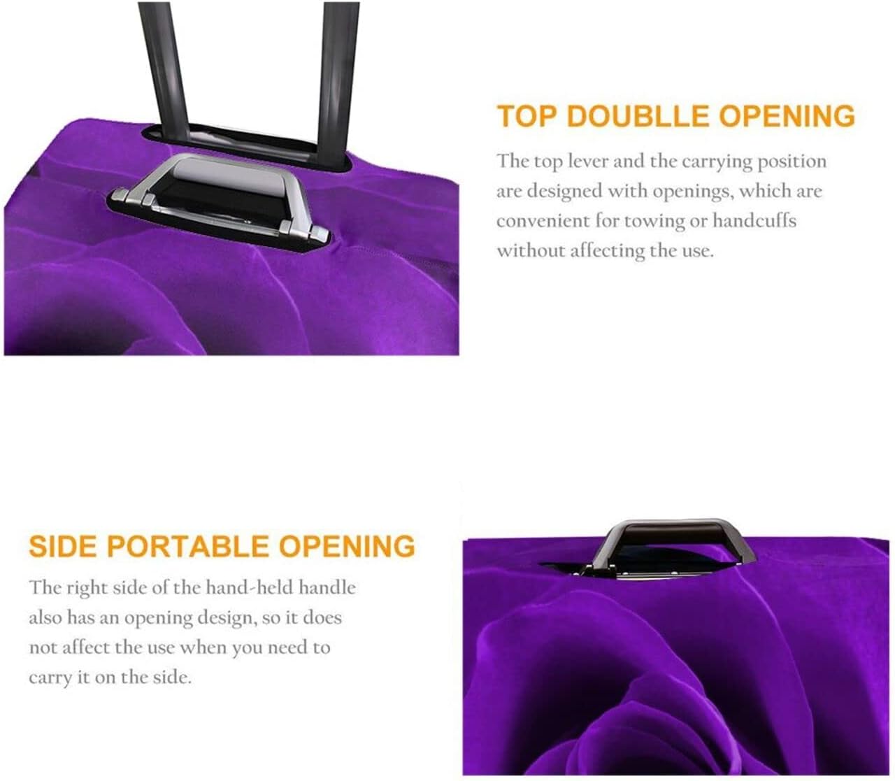 review Arasrsey Double-sided Printed Luggage Cover Purple Rose Thickened Elastic Travel Suitcase Protector Floral Washable Baggage Gear Covers ( L, fit 25-28 Inch Luggage )