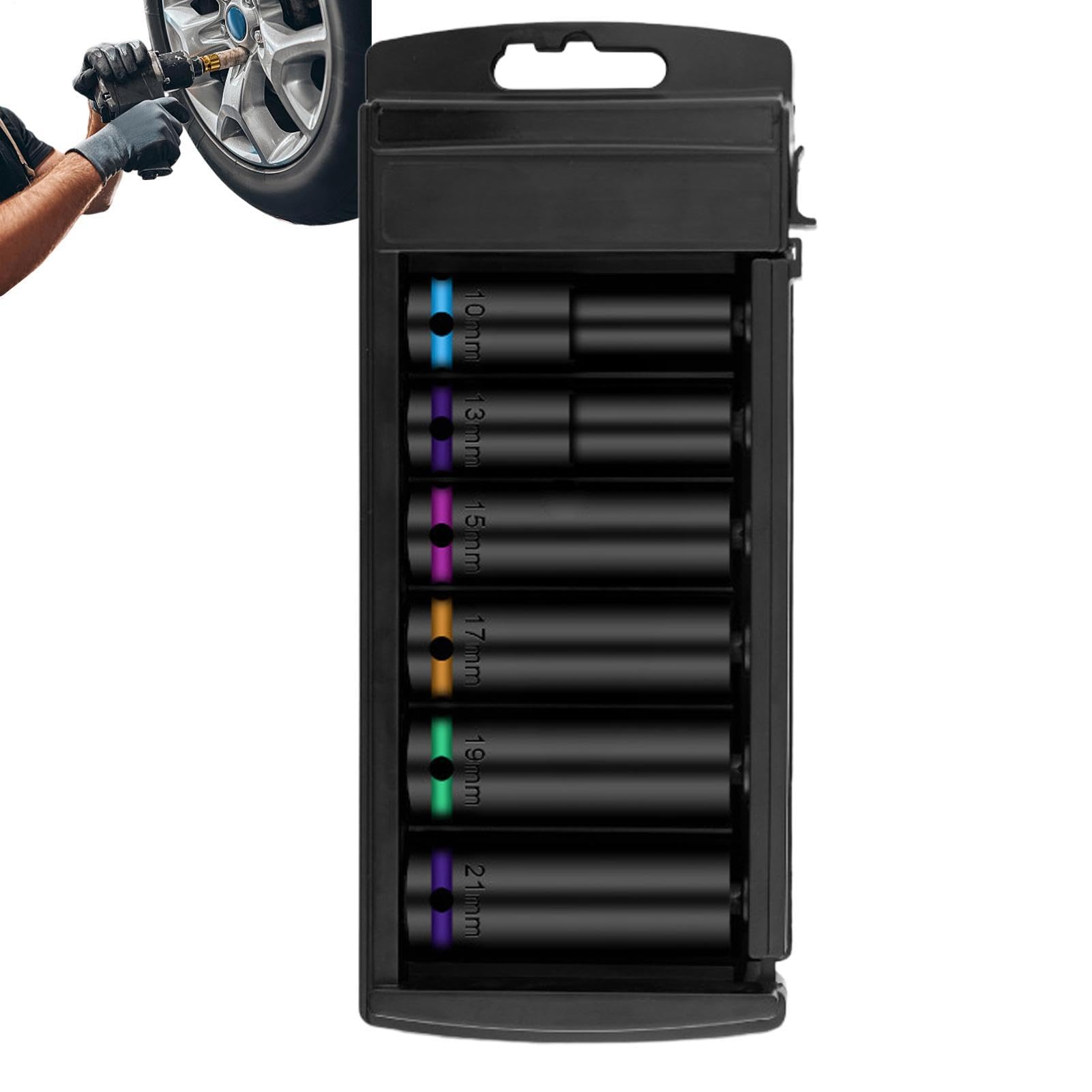 Set di chiavi a in acciaio da 1/2", 6 pezzi, 10-21 mm, resistenti