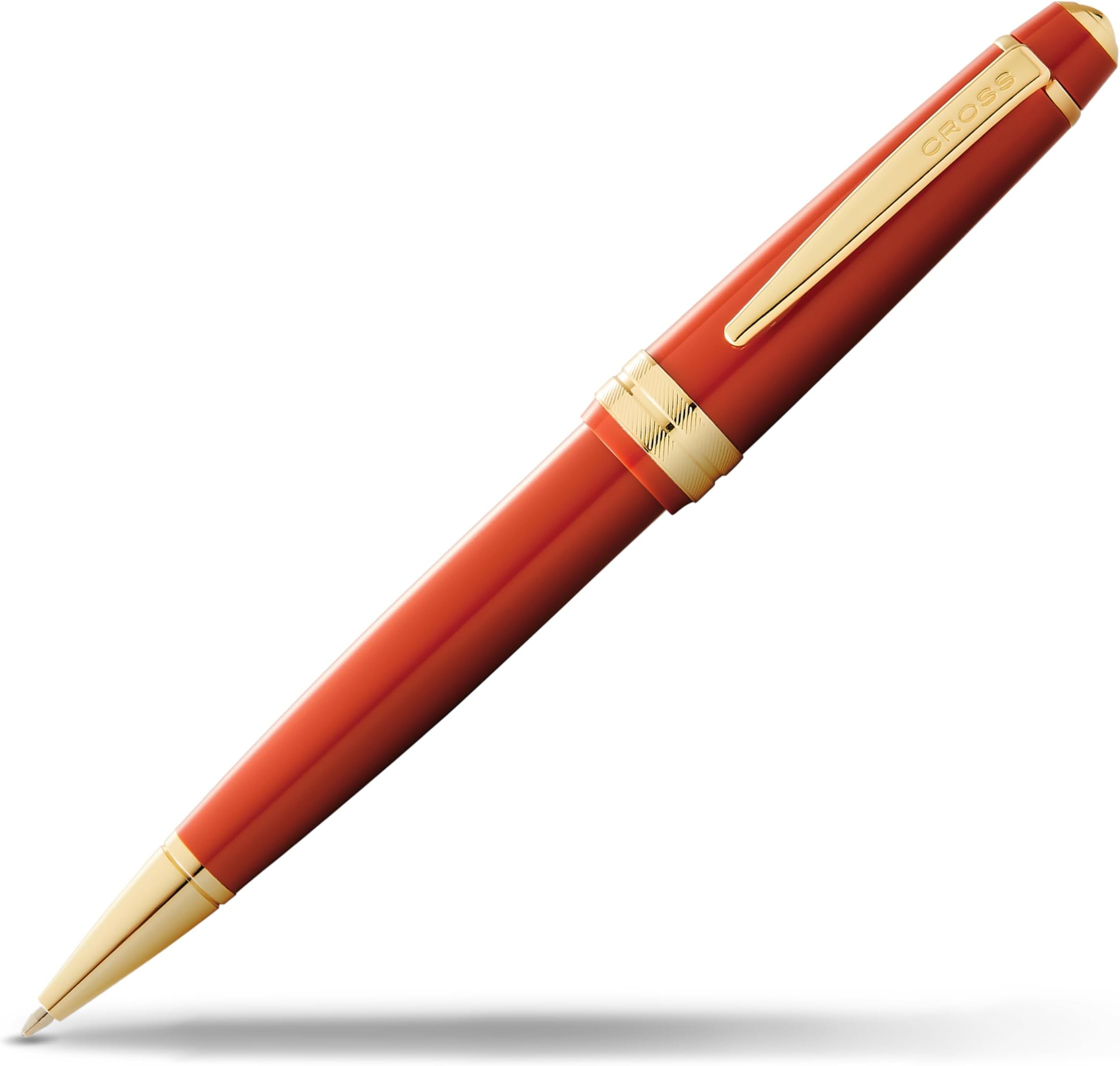 Bailey Light ballpoint pen (line width F, ink colour: black, includes gift box) amber with gold fittings