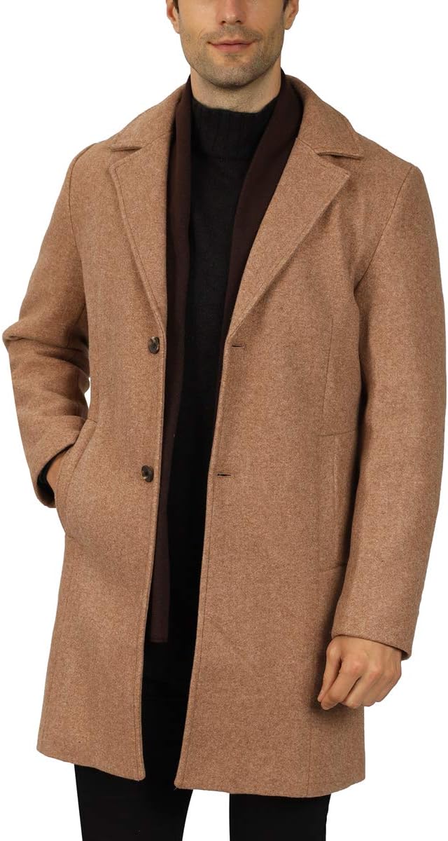 WULFUL Men Wool Trench Coat Slim Fit Winter Coat - Image 2