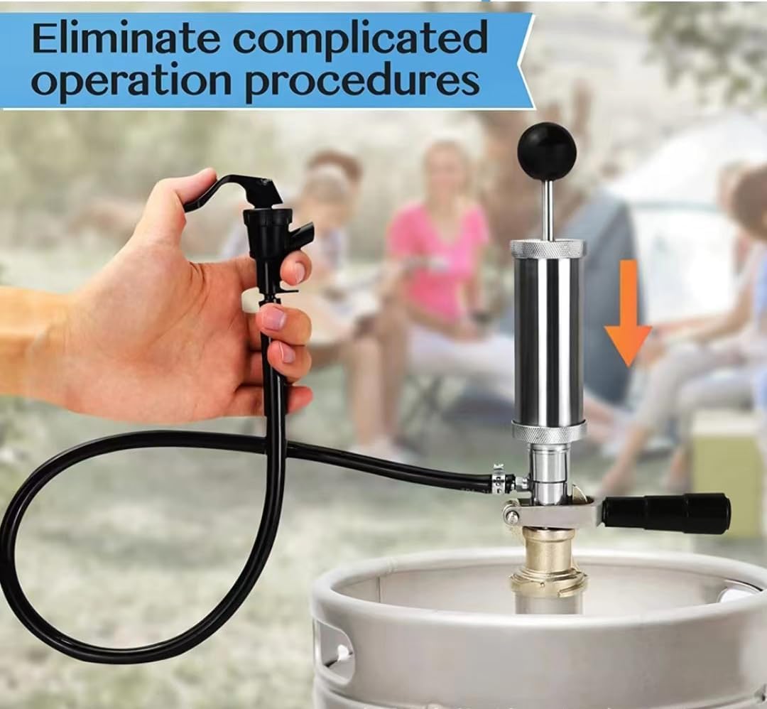 Keg Beer Coupler Tap, Beer Barrel Coupler G5/8 A Type Stainless Steel Beer Keg Tap Distributor Coupler Keg Coupler with Relief Valve Brewing Accessory,D Type